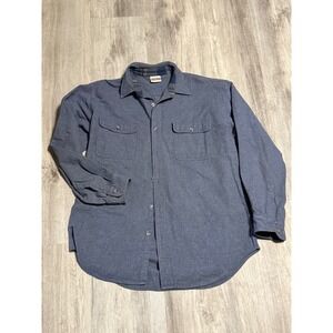 Field & Stream Mens Blue Flannel Shirt Button Up Long Sleeve Plaid‎ Collar